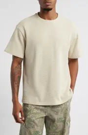 PacSun Ridge Waffle Knit Short Sleeve T-Shirt in White Asparagus at Nordstrom, Size Small