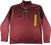 Callaway Medium Men's Long Sleeve Quarter Zip Solid Burgundy Pullover 100%...