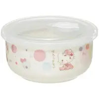在飛比找樂天市場購物網優惠-小禮堂 Hello Kitty 陶瓷微波保鮮碗 附蓋 陶瓷保