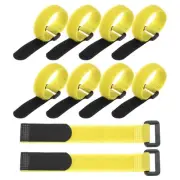 10Pcs Reusable Cable Ties 8"x0.79" Adjustable Reusable Hook & Straps Yellow