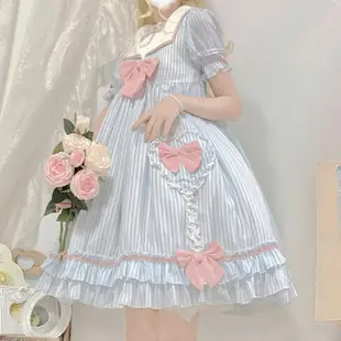 原創設計洛麗塔短袖op洋裝日常甜美少女軟妹可愛lolita裙連衣裙