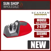 100% Genuine! Scanpan Soft Touch Spectrum Mouse Knife Sharpener Red!