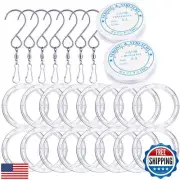 SAIDIC 18PCS Wind Chime Kit - Crystal Wind Chime Top and Ring - DIY Repair Ki