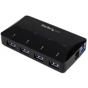 StarTech ST53004U1C interface hub USB 3.2 Gen 1 (3.1 Gen 1) Type-B 5000 Mbit/s Black