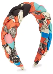 LA Double J Rapunzel Printed Braided Satin Headband - Multicoloured One Size