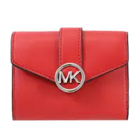 在飛比找ETMall東森購物網優惠-MICHAEL KORS CARMEN 金屬LOGO皮革三折