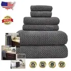 6-Piece Quick Dry Bath Towel Set - Extra Large 29x59 Microfiber in Classic Grey