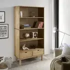 Bookcase with 2 Drawers Bookshelf Cabinet OTTA Brown Solid Wood Pine vidaXL