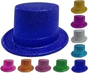 12x Glitter Top Hat Fancy Party Easter Halloween Wedding Plastic Costume hat