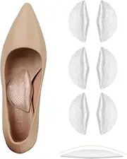 Cverny 3 Pairs Arch Support Inserts, Gel Adhesive Arch Support Pad Shoe Insoles for Flat Feet Plantar Fasciitis, Comfort Arch Pad for Pain Relief Woman Man High Heels Sandals Flat Shoes (Clear)