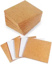 30 Pack Self-Adhesive Cork Squares 4” X 4” Cork Tiles Cok Bcking Sheets Cork Coa