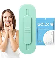 Portable Floss Dispenser, Automatic Floss Stick Organizer, Floss Holder Reusable, Floss Pick Dispenser, 110 Floss Picks, Two-Way Use For Cleaning Teeth