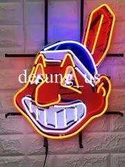 Cleveland Indians 20"x16" Neon Sign With HD Vivid Printing Nightlight Lamp