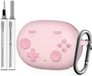 Silicone Case Compatible Beats Studio Buds Case Cover, 2021/2023 New Beats Studio Buds Case, with Keychain, 【Pink】