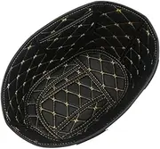 Motorcycle Storage Box PU Leather Rear Trunk Cargo Liner Protector Accessories, for Piaggio, for Vespa, 150, for Vespa, Sprint 150 Motorcycle Storage Box Liner(Black Gold)