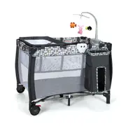 Costway Foldable Travel Cot Crib Playpen Bassinet Bed Portacot w/Carry Bag