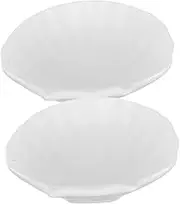 SHOWERORO 2pcs Shell Dessert Plate Multi Functional Decorative Food Plates for Home Restaurant Use for Serving Snacks Fruits and Desserts Elegant Design