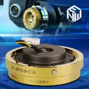 NRG Aluminum Steering Wheel Thin Design Quick Release Chrome Gold SRK-400C-GD