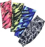 JUMPLAWN 4Pcs Sports Sweat Headbands Multi Function Elastic Hair Bands for Gym Running and Yoga Breathable and Absorbent Athletic Headbands for Men and Women Comfortable and Durable