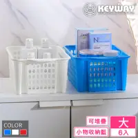 在飛比找momo購物網優惠-【KEYWAY 聯府】大維斯重疊籃-6入 顏色隨機(置物籃 