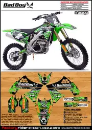 2009-2012 KAWASAKI KXF 250 BadBoy Motocross Graphics Kit Dirt Bike Graphics kit