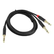 6.35mm Sound Patches Cord 1/4inch TRS to Two 1/4inch Mono Breakouts Cable