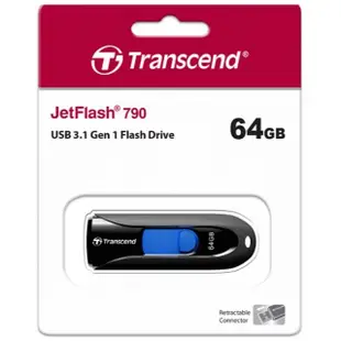 【1768購物網】TRANSCEND JetFlash790 64GB 隨身碟(黑) 創見隨身碟 (精技) TS64GJF790K (JF790)