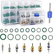 FANOVO Car A/C Repair Kit: 270pcs AC O Ring Kit & 40pcs AC Valve Core Kit for R12 R134a R22 Refrigeration System with Removal & Install Tool, Air Conditioning Seal Washer Valve Core Assortment Kit