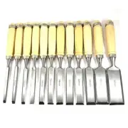 Japanese Chisel Nomi Carpentry Tool 12 Blade Set DIY Knife for Beginner