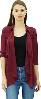 [Phagun] Women Waterfall Shrug Open Front Cardigan 3/4 Sleeve Casual Maternity Top
