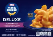 Kraft Deluxe Four Cheese Mac & Cheese Macaroni and Cheese Dinner, 14 oz Box