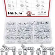 Hilitchi 123Pcs Metric Hydraulic Zerk Grease Fittings Assortment Kit (Metric)