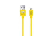 Spongebob SquarePants USB-A to 8-Pin 1m Cable Charging Cord For iPhone 14 Yellow