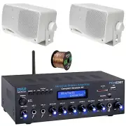 Pyle Bluetooth Home Amplifier Receiver, 2x 3.5" 200W Max 3-Way Mini Box Speakers