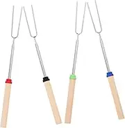 SHOWERORO Stainless Steel Fondue Forks Silicone Blending Forks for Hot Pot BBQ Outdoor Events
