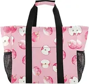 [sanluoli] Large Tote Bag For Women Collapsable Beach Totes Bags Sandproof with Handles Laundry Carrying Bag, Cute Cartoon Pink Personalized, 1 size