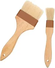 2pcs Basting Brushes Oil Brush with High Temperature Resistance for Grilling Baking and Cooking Beechwood Handle and Easy Clean Design