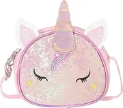 [Guludisa] Girls Purse Sequin Crossbody Bags for Little Girls Cute Purse for Teens (Pink)