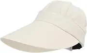 [Perfeclan] Sun Hat Visor Hat Breathable Peaked Cap Portable Adjustable Wide Brim Detachable Top for Running Beach Sports Outdoor Camping
