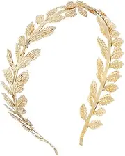 Gold leaf Hair Crown Girl Bridesmaid Bride Tiara Headband Headpiece Greek Goddess Headpiece Crown Tiara Gold Vintage Roman Laurel Leaf Branch Bridal Wedding Headband Dances Parties