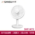 SANSUI山水 USB充電式LED驅蚊DC風扇 SHF-M72 充電式 電風扇 驅蚊風扇 露營 夜燈