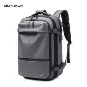 Gray Expandable Waterproof Laptop Backpack - Fits 17-Inch Laptop, Anti-Theft Des