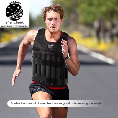 Adjustable Weight Vest for Training – 20/35KG Fitness Running Jacket for Workout