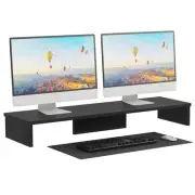 Qupui Dual Monitor Stand Riser, Large Computer Monitor Stand for Desk, Monito...