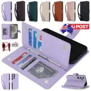 Wallet Cover Leather Flip Case For Samsung S25 S24 Ultra S23 FE S22 S21 S20 Note