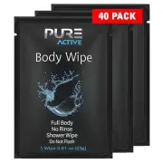 Shower Body Wipes 40 Individually Wrapped Personal Hygiene Body Wipes for Wom...