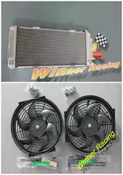 70MM ALUMINUM ALLOY RADIATOR &2*10'' FAN FORD GT40 1964-1969 1968 1967 1966 1965