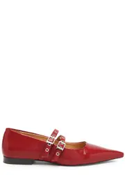 Ganni Patent Leather Ballet Flats - Red - 36 (IT36/ UK3) 36 (IT36/ UK3)