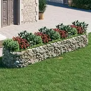 Raised Garden Bed, Elevated Planter Box Plant Container Gabion Galvanised Iron 400x100x50 cm
