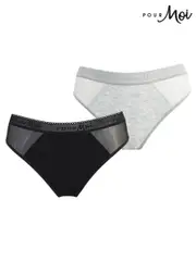 Pour Moi Black Brazilian Modal and Mesh Knickers 2 Pack (C28878) | $35